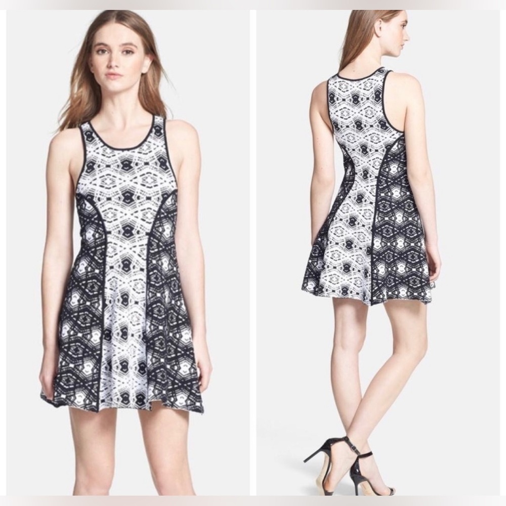 Parker Naima Jacquard - Stretch Knit Fit Flare Dress